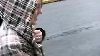 Toilet slut sucking cock