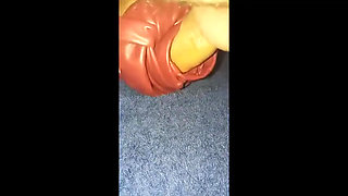 Leather pants closeup fuck