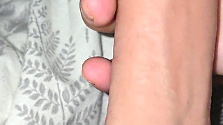 Step mom saw step son erection and handjob his dick