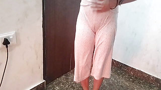 Schoolgirl takes off her uniform