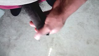 Black cock jerking off