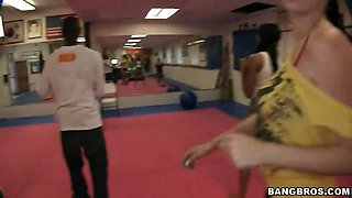 Gianna Michaels,  Jessica Lynn,  Nikki Rhodes have kung fu lesson