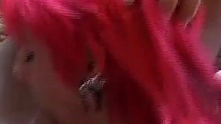 Slutty Girl with Colored Hair Fucked in a Threesome