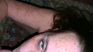 Brunette Slut Gives Blowjob To Big Cock Outdoors