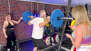Sexy British MILFs Fucks Old Man In The Gym