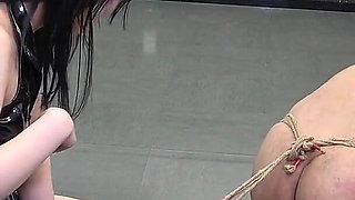 Female Employee Hits Incompetent Employee's Ass with Riding Crop and Treats Him as Human Carriage or a Ponyboy