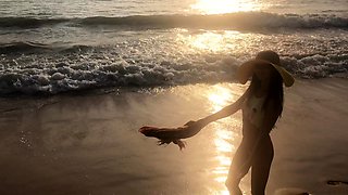Lewd brunette ashley storm jerks big cock outdoor