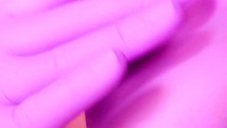 Asmr: Purple Nurse Gloves and Gold Glitter Watch. Arya Grander