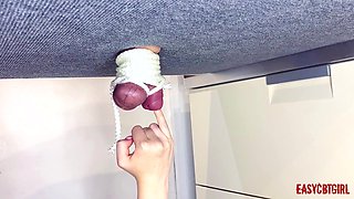 Mistress Tied Balls and Dick and Plays with Them Easycbtgirl