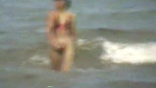 Extreme swimsuit at the beach behind mie university