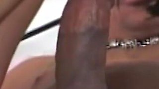 A beautiful brunette masturbates and fucking on a big black cock