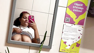 Risky Public Bathroom Pussy Play