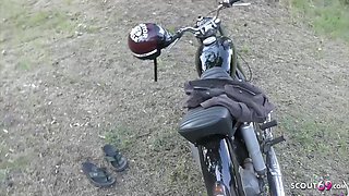 German Mature Nymphomaniac's Gangbang Passion in a Public Rush