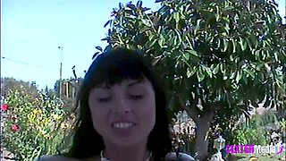 Racy Dark-haired MILF - Horny Fucked by the Pool