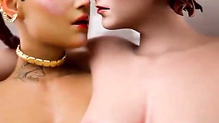 Apex Legends Lesbians Having Fun Rubbing Tight Bald Pussy