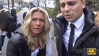 DEBT4k. Czech girlfriend Claudia Macc fucked in front of her annoying boyfriend