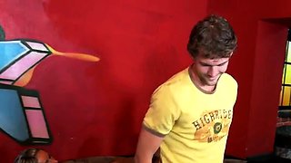 Amateur dominas pegging random guy