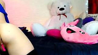 Blonde tight pussy babe solo toy fun in glamour masturbation