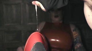 Shiny Red High Heeled Boot Submission (crawl Across My Desk and Lick My Boots)
