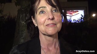 Amateur granny Joyce Mifle brought home big cock guy Max Casanova and gave him head then stripped to lingerie wet pussy pounded in various positions