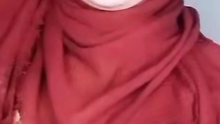 Long Time No See with My Girlfriend Hijab Big Natural Breasts Horny Plug Pussy