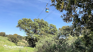 Cable Car Ride in Madrid Country House with Busty Babe Ends in Blowjob