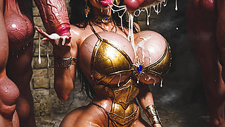 AI LATINA DUNGEON SLUT MIA PART 2: MIA SUCKS AND FUCK A HUGE BARBARIAN COCK!