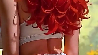 Amazing Yoga Pants Cameltoe Tease Close up! Dance Big Boobs Redhead