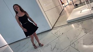 Slim Busty German Babe Sucks a Stranger's Dick & Lets Him Fuck Her Hard In the Mall Public Toilet