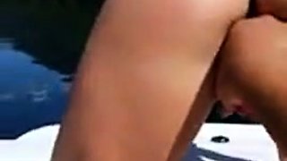 extremely hot muscle woman fucked on a boat
