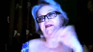 Old Russian Teacher Shows Off Her Big Breasts on Webcam