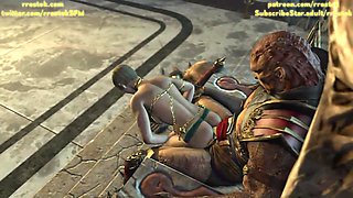 Shao Kahn and his servant Concubine sub THREE DIMENSIONAL Mortal Kombat 11 Toon