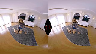 Kate Loves To Pose In Hose - Amateur Blonde Solo Stockings Virtual Reality Video