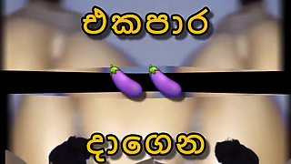 Sri Lankan Cheting Wife with Two Brinjal