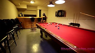 Petite Black Teen Fucked on the Pool Table