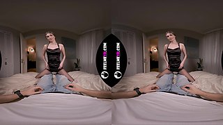 Virtual Reality Sexy Babe With Open Pussy On Man Lap Mary Moon