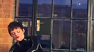Fucking Ballhooded Sissy by the Window for Whole World to See