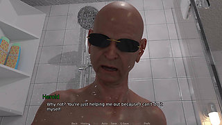 New Neighborhood: Cuck Hubby Watches His Wife Jerking off a Blind Old Man with Big Thick Dick - Episode 4