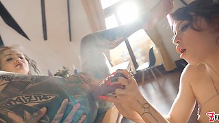 Toys, ATM, and Squirt Heavily Tattooed Girls Extreme Anal