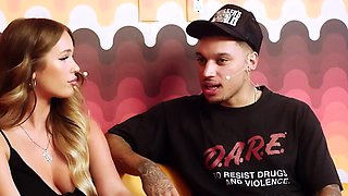 Babe takes a big cock between her boobs