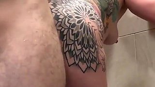 Dickflash Truck Stop Shower Adventure2/4 Cumshot After Destroying Pussy by 9 Inch Truck Driver's Big Dick. Truck Stop Shower