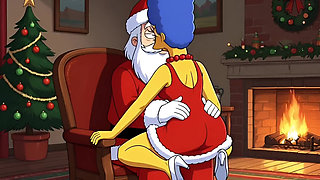 Santa Claus Fucks Married Housewife Marge Simpson on Christmas Day