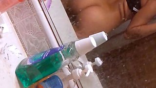 Glamour babe with big boobs masturbates in lingerie