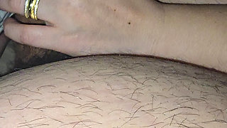 Sexy and hot step mom gives step son a perfect handjob after honeymoon