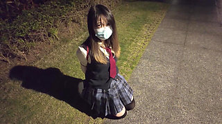 Hs19-a Girl in a School Uniform Was Bound Wander the Streets