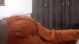 Pakistani Pathan Girl in Orange Shalwar Showing Her Ass
