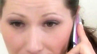 Hot Brunette MILF Seduces Young Stud in the Kitchen