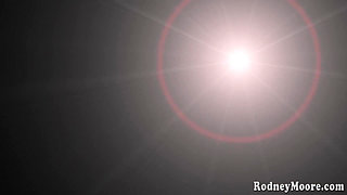 Skinny preggo slut gets cum licked off huge belly