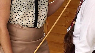 Lesbian Detention Diaries Part 3: Mila Almost Reveals Their Secret Relationship and Gets Caned by Pure Lucie