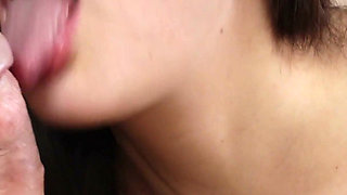 Diana Worships Cock Vacuuming Cock & Licking Frenulum